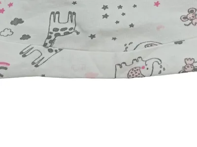 Orsolino Baby Mütze Elefanten Giraffen Motiv Weiß Gr. 50/56 Baumwolle