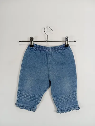 George Mädchen Jeans Shorts Kinder Gr. 6-9 Monate Blau Casual Rüschen