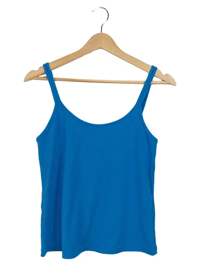 MNG Damen Trägertop Blau Gr. 38/M Rippstrick Casual