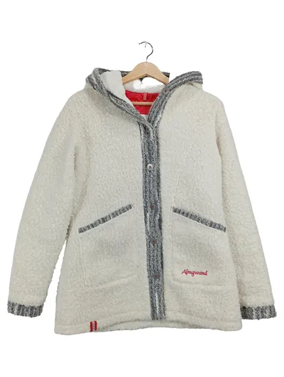 Almgwand 1928 Damen Fleecejacke Gr. 38 Weiß Kapuze Trachten Outdoor