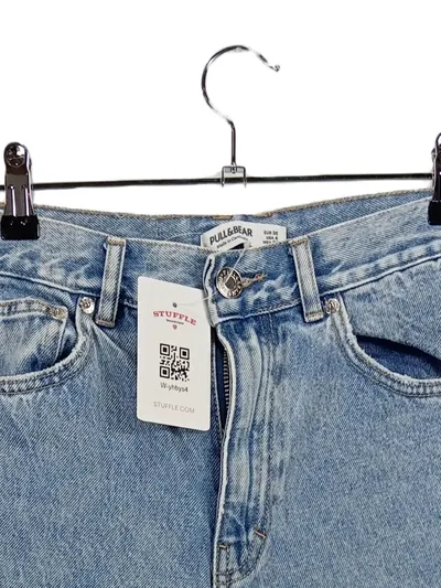 Pull&Bear Damen Jeans Tapered Fit Größe 36 Blau Casual