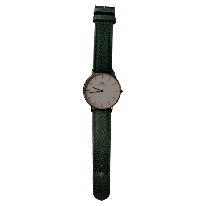 Daniel Wellington Damenuhr Elegant Grün Leder Edelstahl Armbanduhr 1