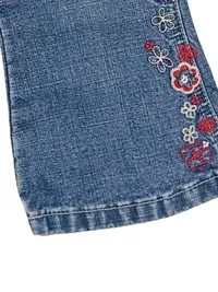Baby Gap Mädchen Jeans Hose Bootcut Blumenstickerei Gr. 12-18 Monate 4