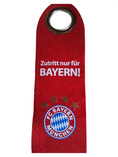 FC Bayern München Türhänger "Zutritt nur für BAYERN!" Fanartikel Rot 28cm