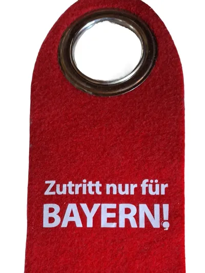 FC Bayern München Türhänger "Zutritt nur für BAYERN!" Fanartikel Rot 28cm