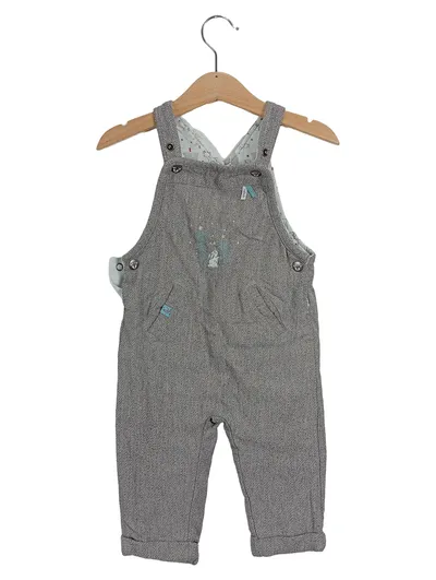 SERGENT MAJOR Latzhose Baby Mädchen Gr. 74 Grau Casual Fischgrätenmuster