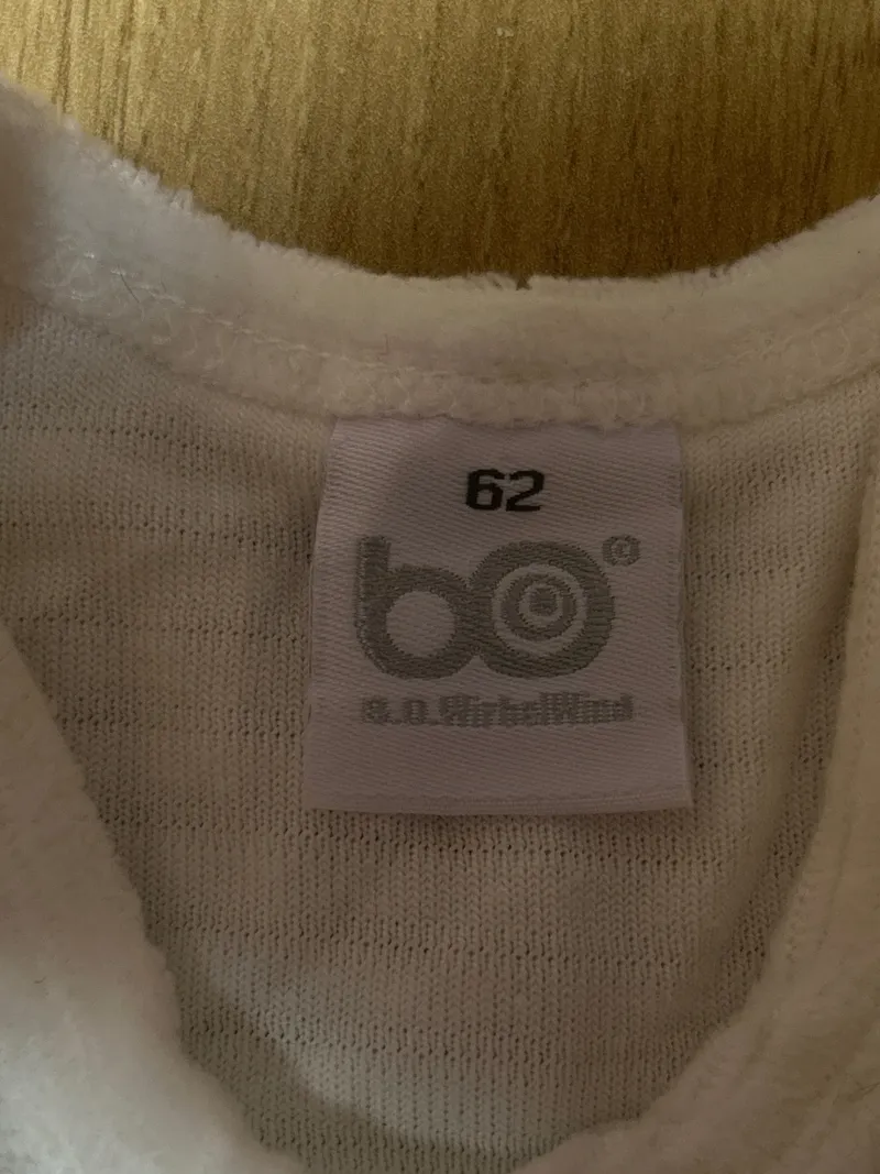 B.O. Wirbelwind Baby Schlafanzug Strampler Gr. 62 Weiß Schafmotiv Gestreift 4