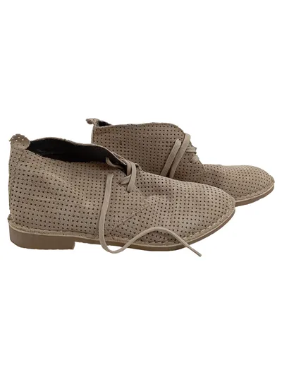 COX Herren Desert Boots Stiefel Leder Schnürschuhe Beige Gr. 41 Casual
