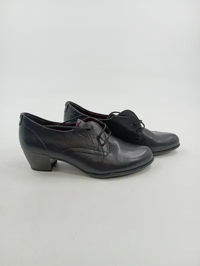 Tamaris Damen Schnürschuhe Leder Gr. 39 Schwarz Klassisch Business Alltag