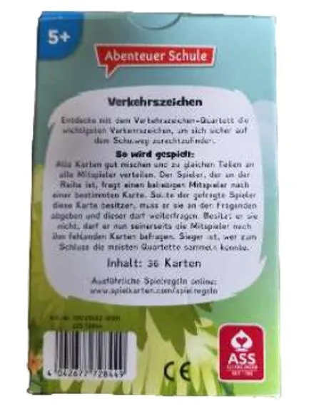 ASS Altenburger Verkehrszeichen Quartett Abenteuer Schule Kartenspiel ab 5 2