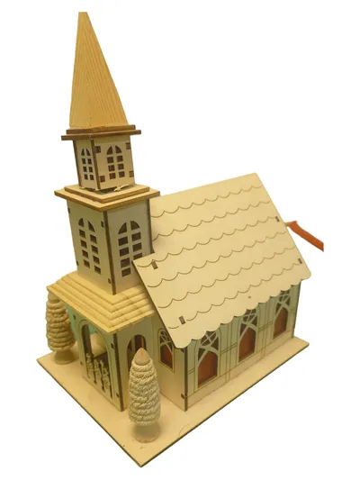 AMSEL Modellkirche Bausatz Beige Sakralbau DIY Bastelset Modellbau