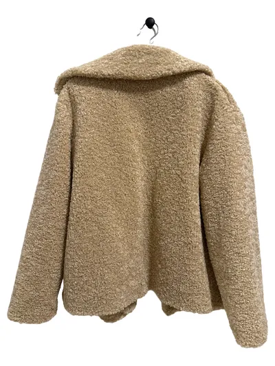Esprit Damen Felljacke Teddy Mantel Gr. 38/M Beige Casual Herbst Winter