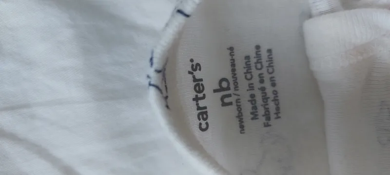 Carter's Baby Schlafanzug Strampler Gr. 50 Hundemuster weiß 4