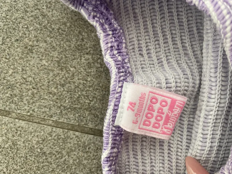 DOPO DOPO Kinder Sommerkleid Mädchen Gr. 74 Lila Gestreift Rüschen Baumwolle 5