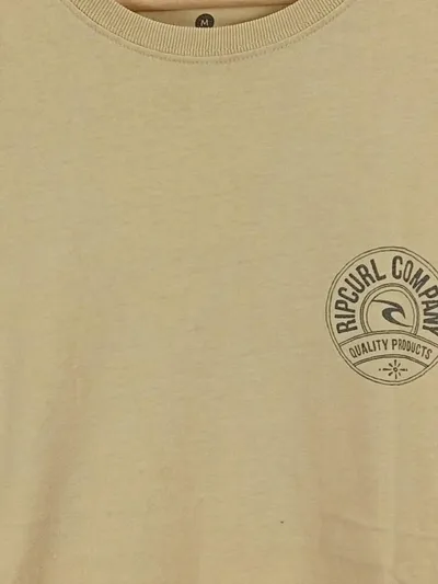 Rip Curl Herren T-Shirt Gr. M Beige Casual Logo-Print