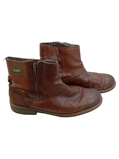 Snipe Stiefelette Herren Gr. 43 Braun Leder Ankle Boots Reißverschluss