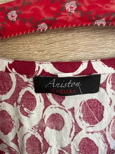 ANISTON CASUAL Damen Bluse Gr. 44 Rot Grafisches Muster Casual Viskose