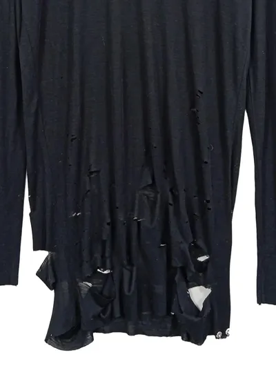 Diesel Herren Langarmshirt Destroyed-Effekt Schwarz Gr. 46;S Casual