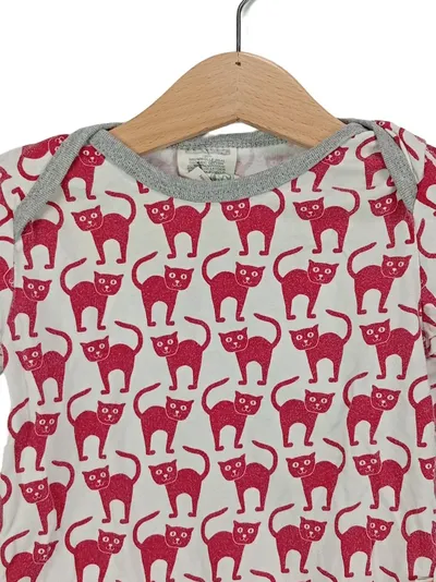 loud + proud Kinder Langarmshirt Gr. 62/68 Rot Katzenmuster Casual