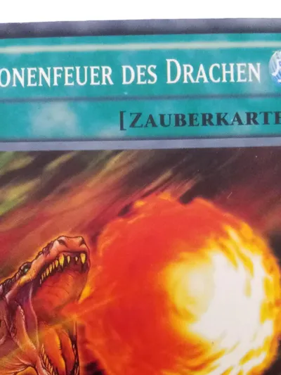 Yu-Gi-Oh! Drache Kanonenfeuer Zauberkarte Sammelkarte TCG Türkis