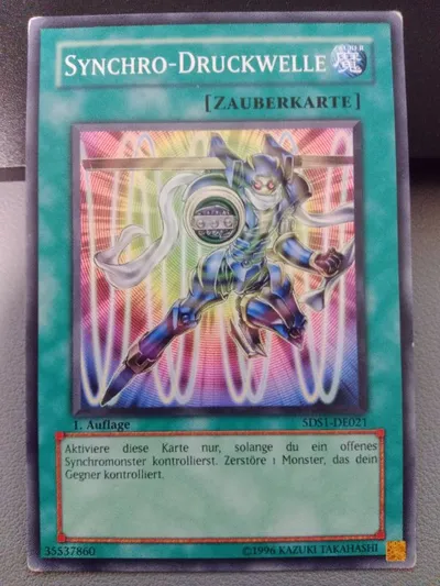 Yu-Gi-Oh! Synchro Druckwelle Zauberkarte Sammelkarte Konami Grün