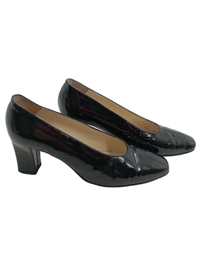 Bally Damen Pumps Lackleder Schwarz Gr. 38,5 Made in Switzerland Klassisch
