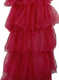 Blugirl Abendkleid Damen Gr. 34 Pink Glamourös Rüschen Maxikleid 7