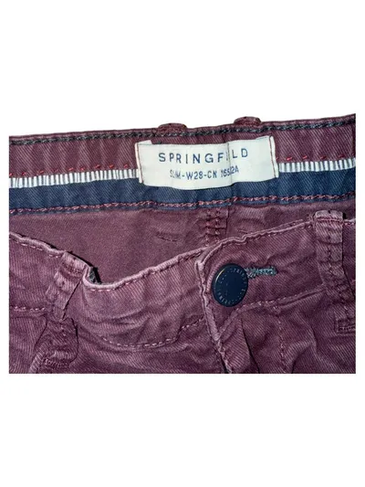 Springfield Stoffhose Damen W28 36 S Slim Lila Baumwolle Casual