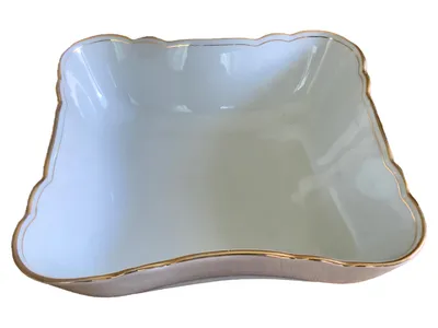 Schirnding Dekoschale Porzellan Weiß Klassisch 22x7 cm Festlich Metallic