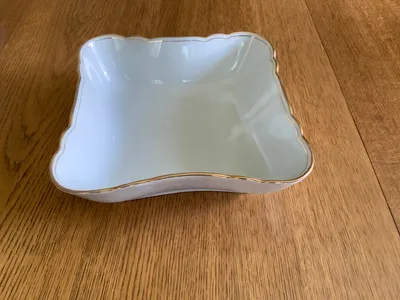 Schirnding Dekoschale Porzellan Weiß Klassisch 22x7 cm Festlich Metallic