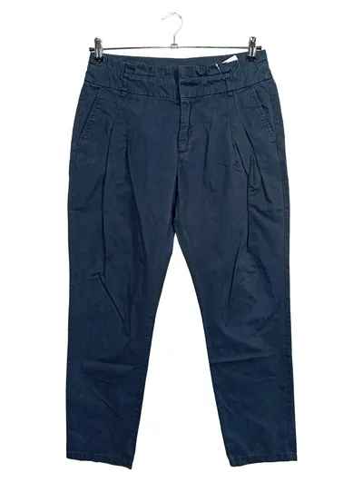 ASOS Damen High Waist Jeans Bundfalten Gr. 40 Blau Denim