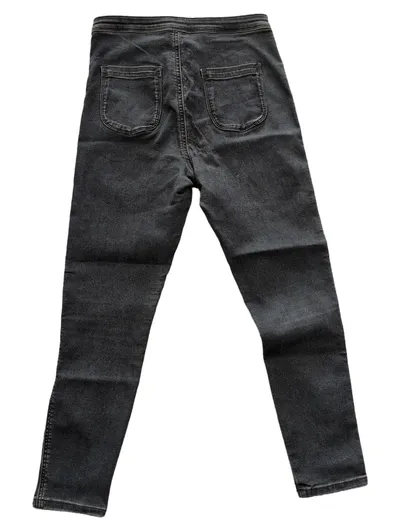 ASOS Damen High Waist Jeans Bundfalten Gr. 40 Blau Denim