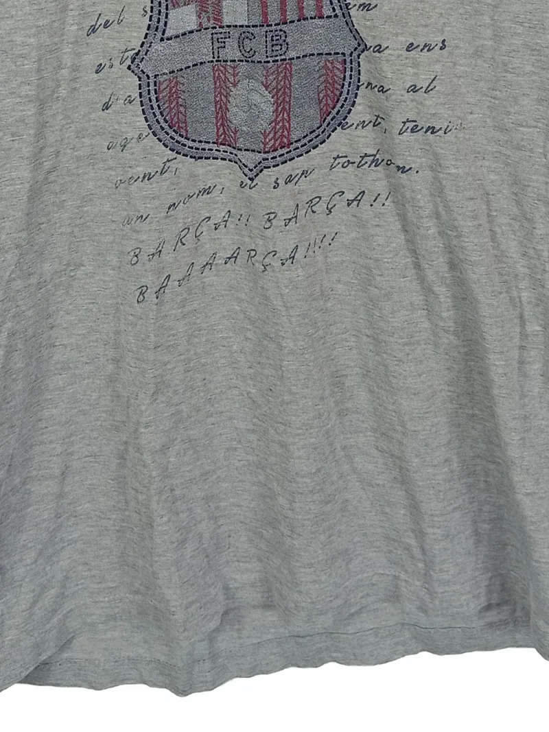 FC Barcelona T-Shirt Kinder Gr. 152 (14 Jahre) Grau Wappen Fan Shirt Fußball 3