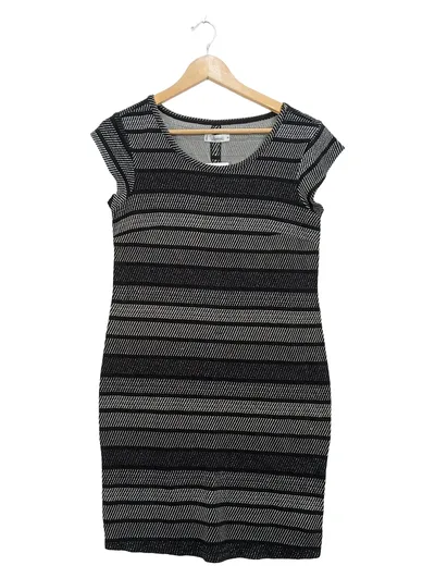 Prémaman Umstandskleid Damen M Schwarz Silber Gestreift Festlich Elegant