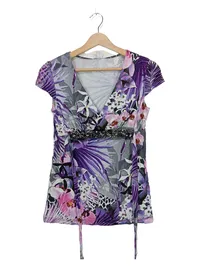 Alba Moda Damen T-Shirt 36/S Lila Blumenmuster 1