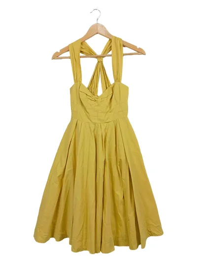 French Connection Damen Sommerkleid Gr. 34 Gelb Vintage
