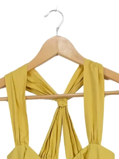 French Connection Damen Sommerkleid Gr. 34 Gelb Vintage