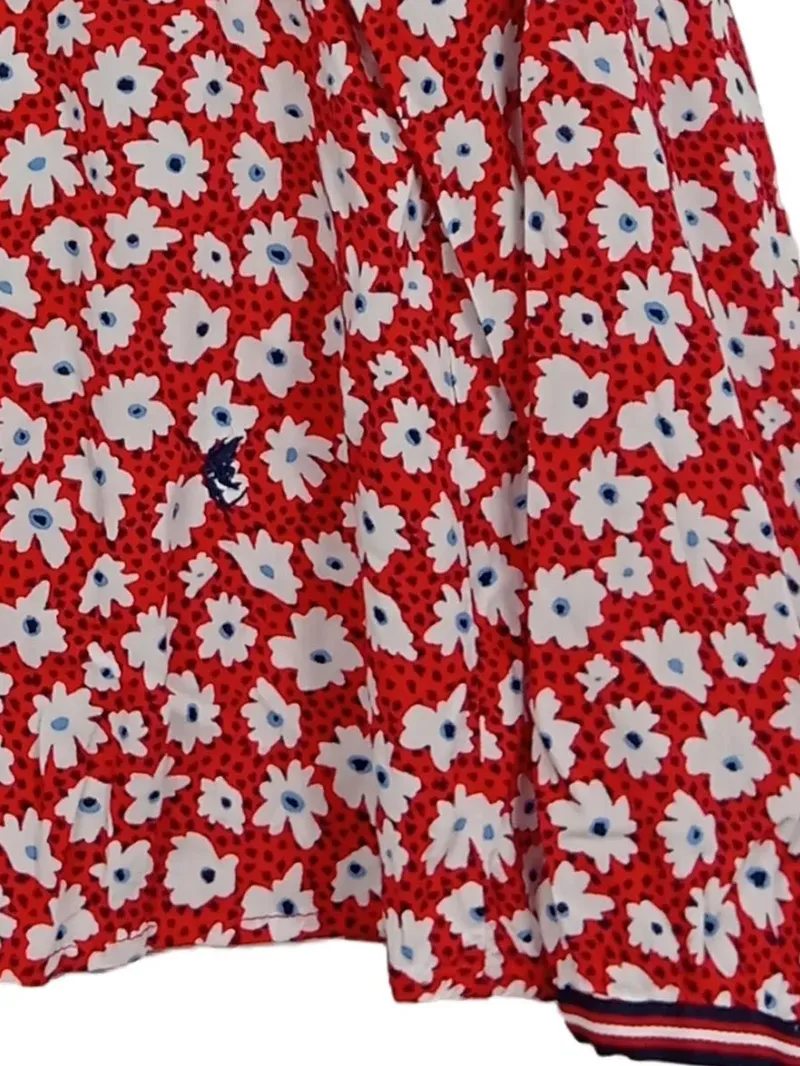 Emily van den Bergh Damen Bluse Gr. 40 Rot Blumenmuster Langarm 3