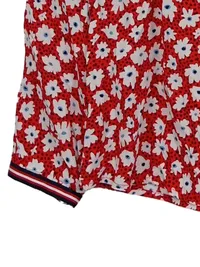 Emily van den Bergh Damen Bluse Gr. 40 Rot Blumenmuster Langarm 4