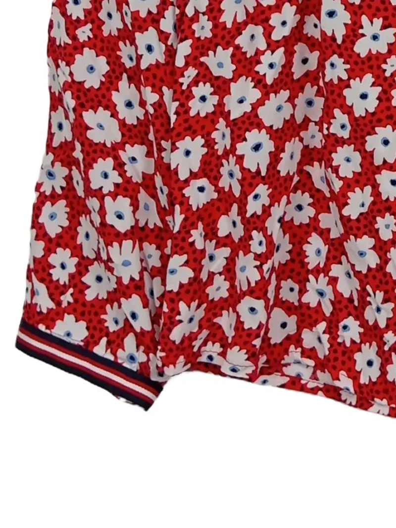 Emily van den Bergh Damen Bluse Gr. 40 Rot Blumenmuster Langarm 4