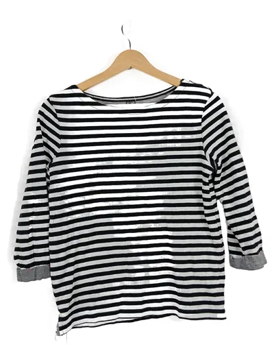 Blind Date Damen Langarmshirt gestreift Schwarz Gr. S