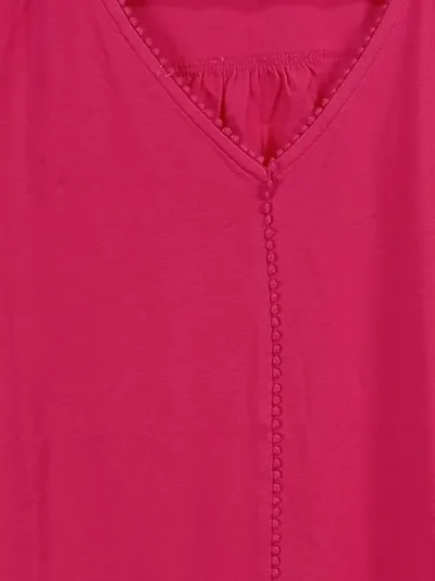 LANDS' END Damen Top Ärmellos V-Ausschnitt Pink Gr. 38/M Casual