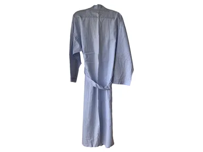MADELEINE Herren Morgenmantel Bademantel Gr. 60 Blau Gestreift Basic