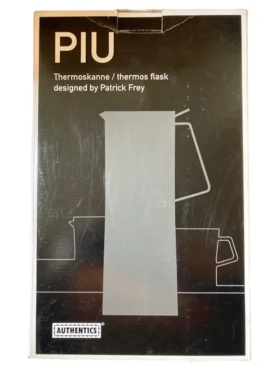 AUTHENTICS PIU Isolierkanne Thermoskanne Petrol Kunststoff Glas Silikon 30.5cm