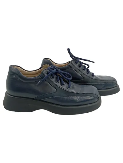 Däumling Schnürschuhe Leder Jungen Gr. 31 Blau Kinderschuhe Casual