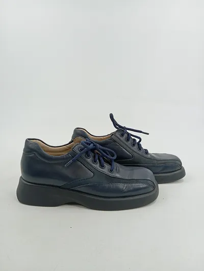 Däumling Schnürschuhe Leder Jungen Gr. 31 Blau Kinderschuhe Casual