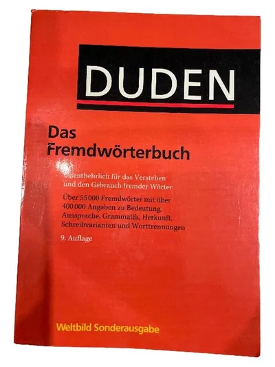 DUDEN Das Fremdwörterbuch 9. Auflage Weltbild Sonderausgabe 55000 Wörter