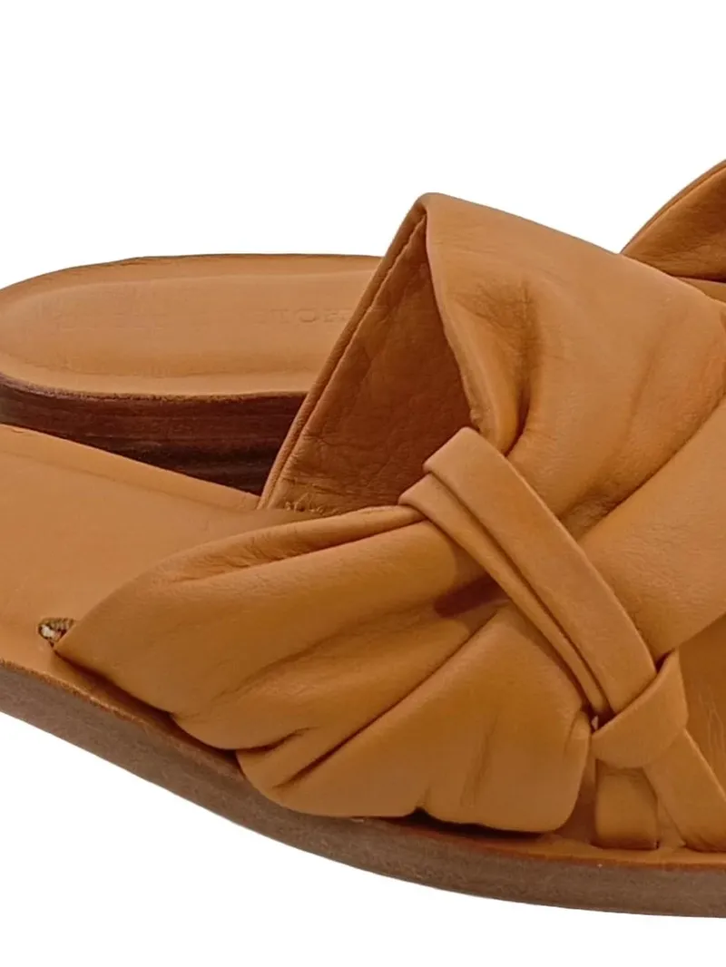 Cuoio D'Autore Damen Sandalen Gr. 38 Braun Leder Pantoletten Elegant 3