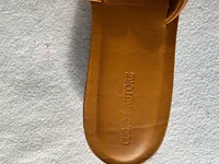 Cuoio D'Autore Damen Sandalen Gr. 38 Braun Leder Pantoletten Elegant 5