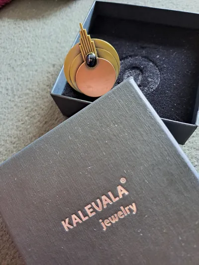 Kalevala Brosche Vintage Mehrfarbig Geometrisch Elegant 3,5cm